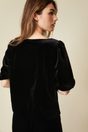 Velvet top with puffy sleeve - Bright Blue;Black