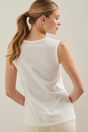 Pima cotton sleeveless top - White;Black