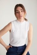 Sleeveless jersey top with ruching