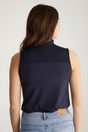 Sleeveless jersey top with ruching - White;Navy