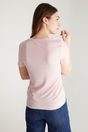 Shimmery V neck t-shirt - Off-white;Black;Light Pink
