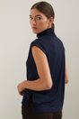 Loose top with slits - Off-white;Navy;Dark Brown