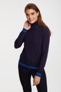 Turtle neck sweater with contrasting detail - Navy