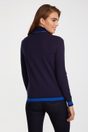 Turtle neck sweater with contrasting detail - Navy