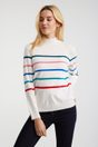 Striped mock neck sweater - Multi White