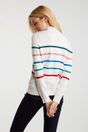 Striped mock neck sweater - Multi White