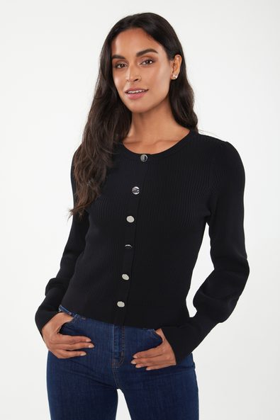 Ribbed top with puffy sleeves