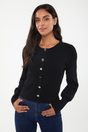 Ribbed top with puffy sleeves - Black