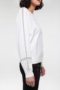 Dolman sleeve sweater with contrasting detail - Off-white;Black