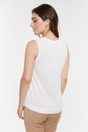 Sleeveless top with sheer detail - Off-white;Black