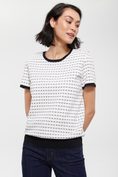 Short sleeve sweater with contrast detail