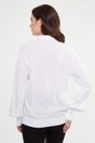 Pointelle sweater with puffy sleeves - White;Black