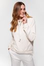 Oversized sweatshirt with wide collar - Off-white;Camel;Navy