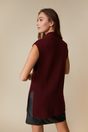 Mock neck sleeveless sweater - Heather Red