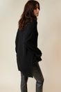 Cashmere blend sweater with large cropped sleeves - Black