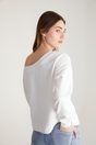 Off shoulder sweatshirt - White