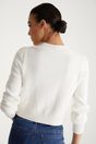 Cropped sweater with puffy sleeve - Off-white