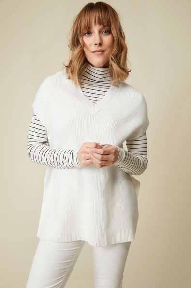 V neck sleeveless sweater