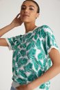 Tropical print short sleeve sweater - Multi Green