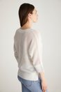 Fancy stitch sweater with metallic thread - Off-white