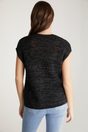 Tape yarn sleeveless sweater with slits - Multi White;Multi Black