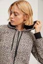Textured hoodie with zipper - Multi Black