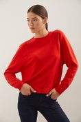 Dolman sleeve sweater with contrasting detail