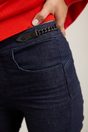 Push up jean with side tabs - Dark Blue