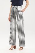 Wide leg striped pant with sash