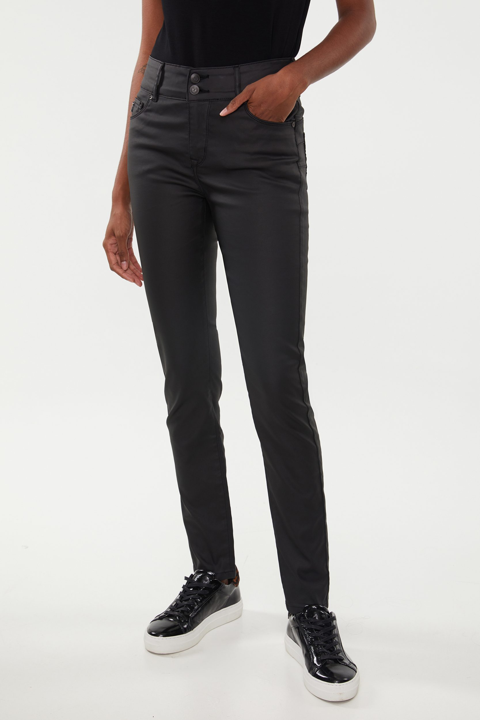 high waist slim pants