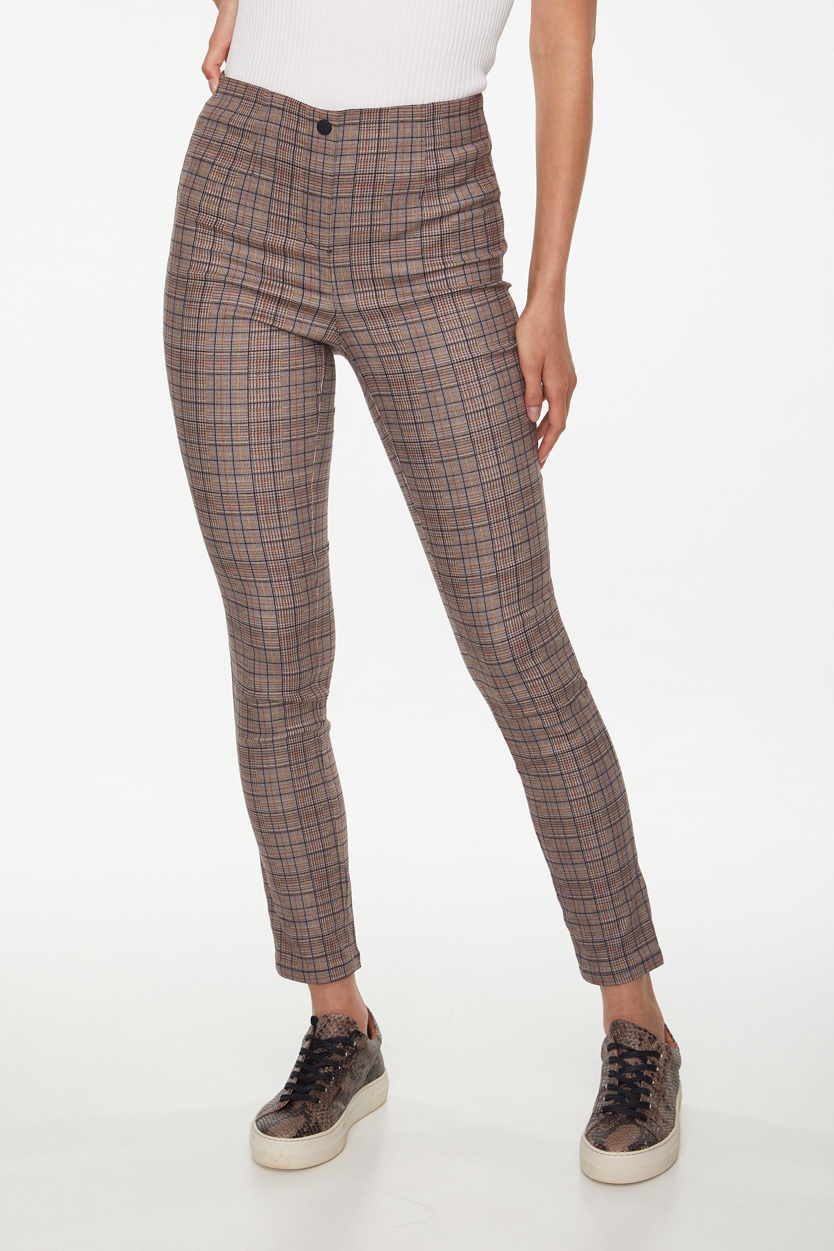 high waisted plaid pants women