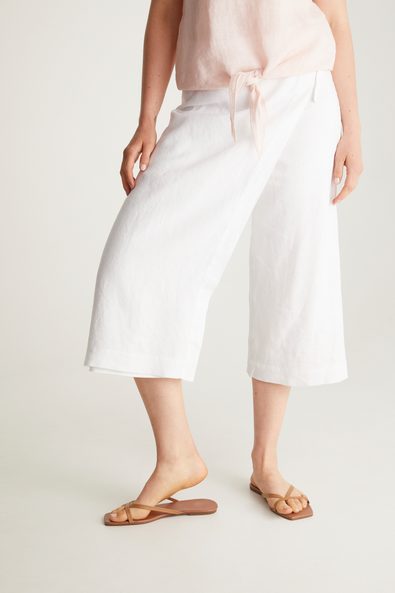 Linen wrap pant skirt