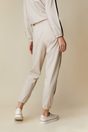 Casual pant with contrast side - Light Heather beige
