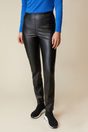 High waist vegan leather legging with cargo pocket - Black