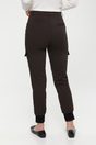 High waist cargo pant with ribbed cuff - Dark Brown