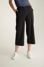 Wide leg cropped casual pant - Black