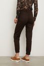 High waist pant with elastic at bottoms - Dark Brown;Black
