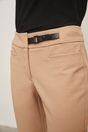 Urban fit pant with leather tabs - Camel;Black