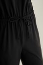 Wide leg jumpsuit with open back - Black