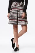 Jacquard pleated skirt with bow