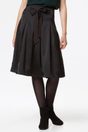 Sateen pleated skirt - Black