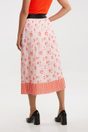Mixed print pleated midi skirt - Multi Pink