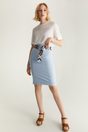 High waist pencil skirt - Heather Blue