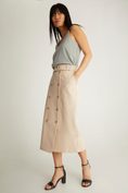 Midi buttoned skirt with belt