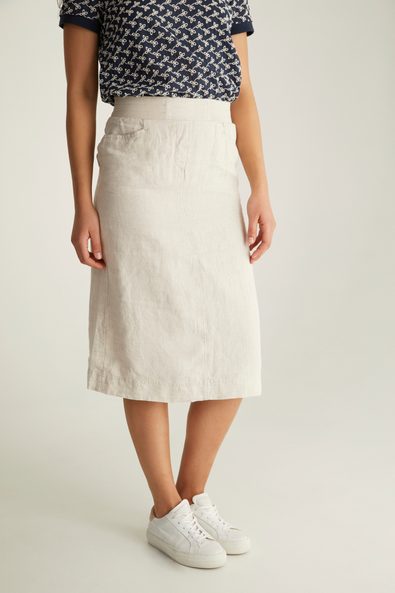 A line casual linen skirt
