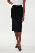 Buttoned front rib skirt