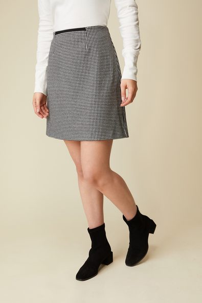 Knitted vichy A line skirt