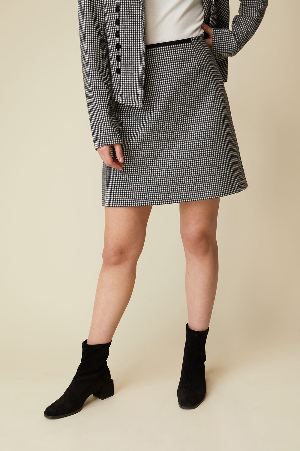 Knitted Vichy A Line Skirt
