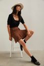 Straight skirt with flared bot - Dark Brown