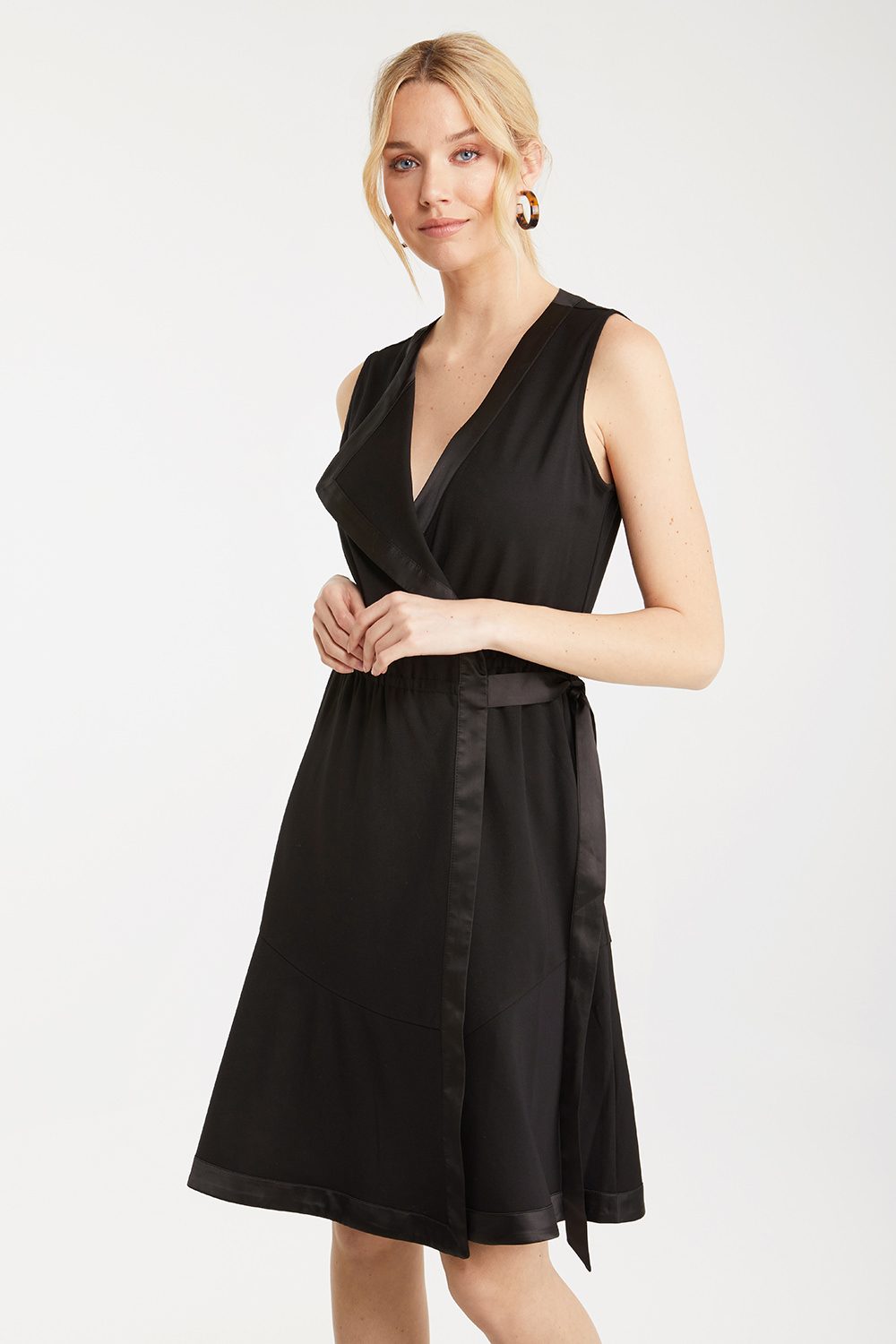 black wrap dress outfit